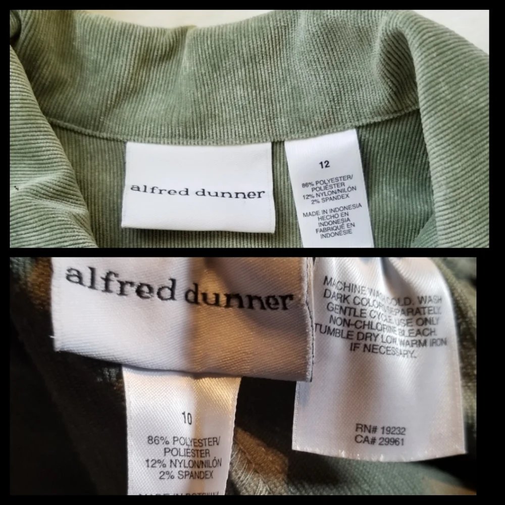 Alfred Dunner Jacket and Pant Set Sage color